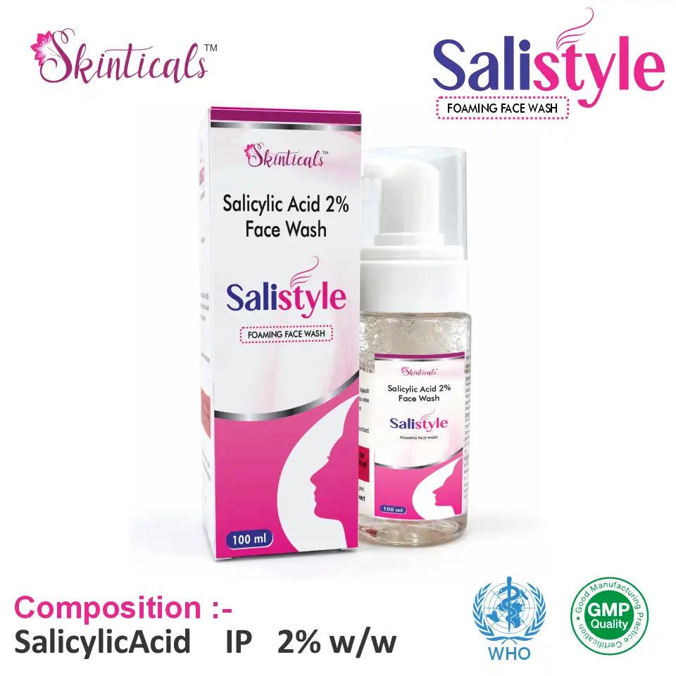 Salicylic Acid 2% w/v foaming facewash, available at the best price in PCD Pharma Franchise for acne treatment therapy.